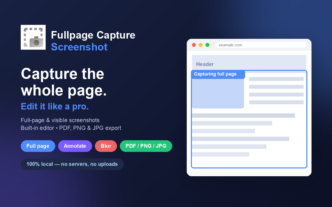 Fullpage Capture Screenshot