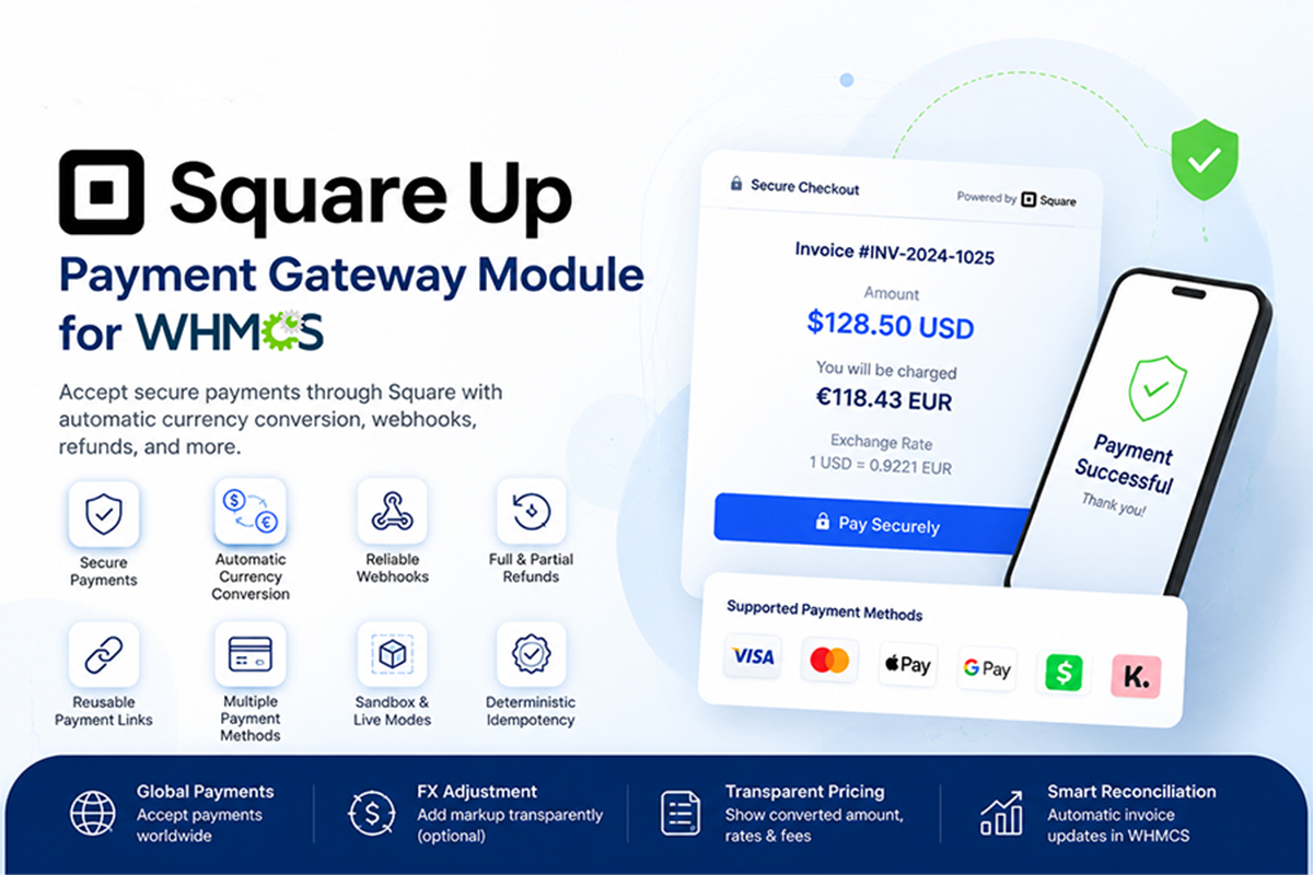 Square Up Payment Gateway Module - Secure Payments & Currency Conversion